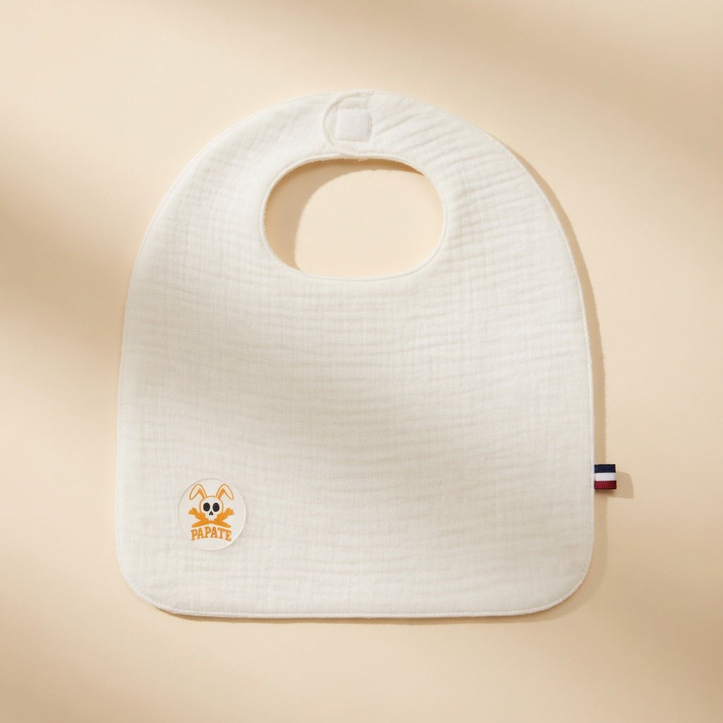 Bavoir PAPATE en Coton Bio Blanc